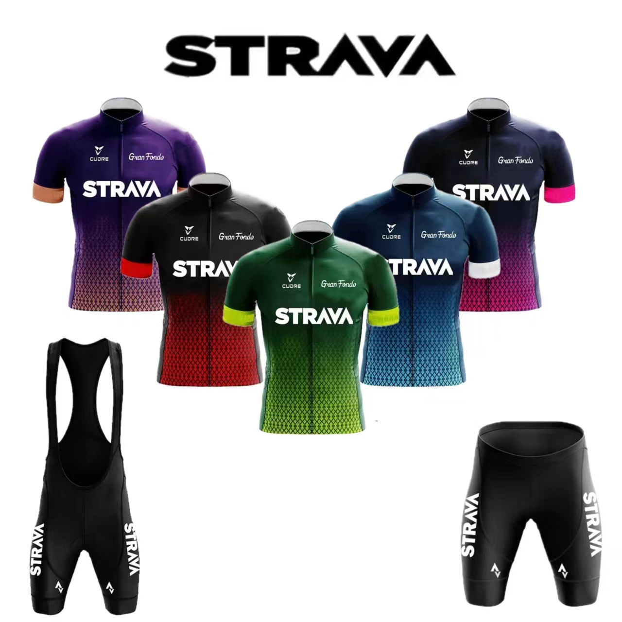 Mountain Biking Jerseys Men - Strava Jersey Set Herren Träger hose