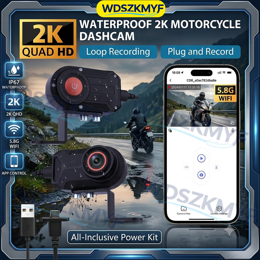 Mountain Biking Images - 2K 30fps Motorrad-Dashcam DVR-Camcorder für E-Bikes