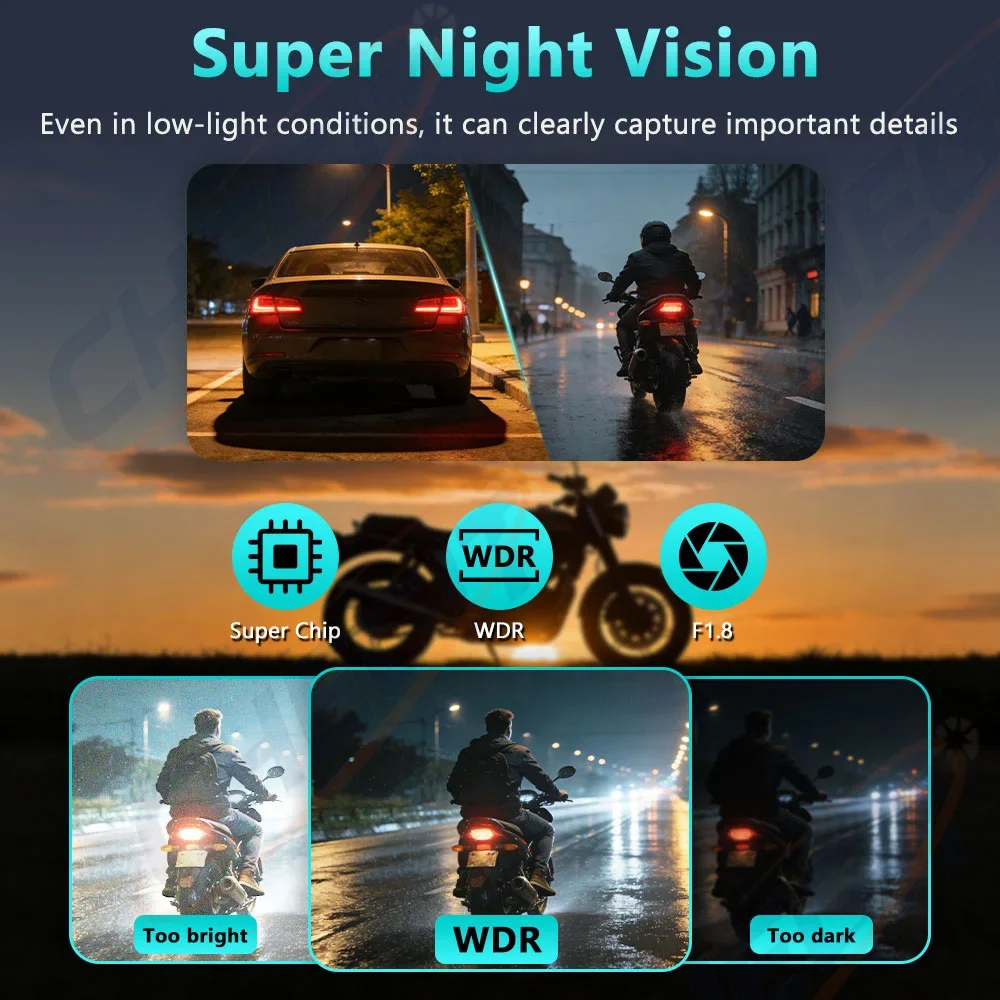Motorrad-DVR 2K HD WiFi mit wa – Mountain Biking Images Bewertung und Preis